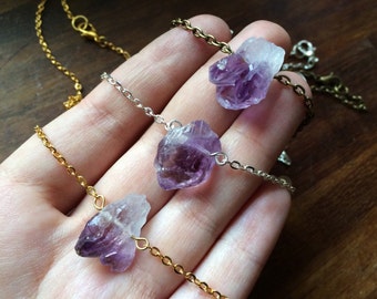 Silver Stainless Steel Statement Point with White Clear Natural Gemstone Points Gold Dipped Amethyst Crystal Hoop Earrings