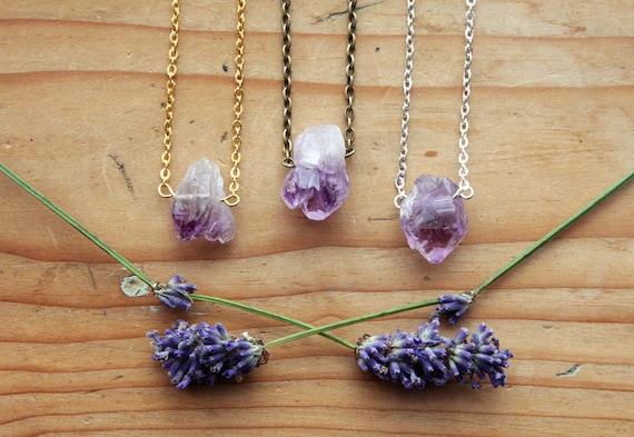 Buy Raw Amethyst Pendant with Chain Online From Premium Crystal Store at  Best Price - The Miracle Hub