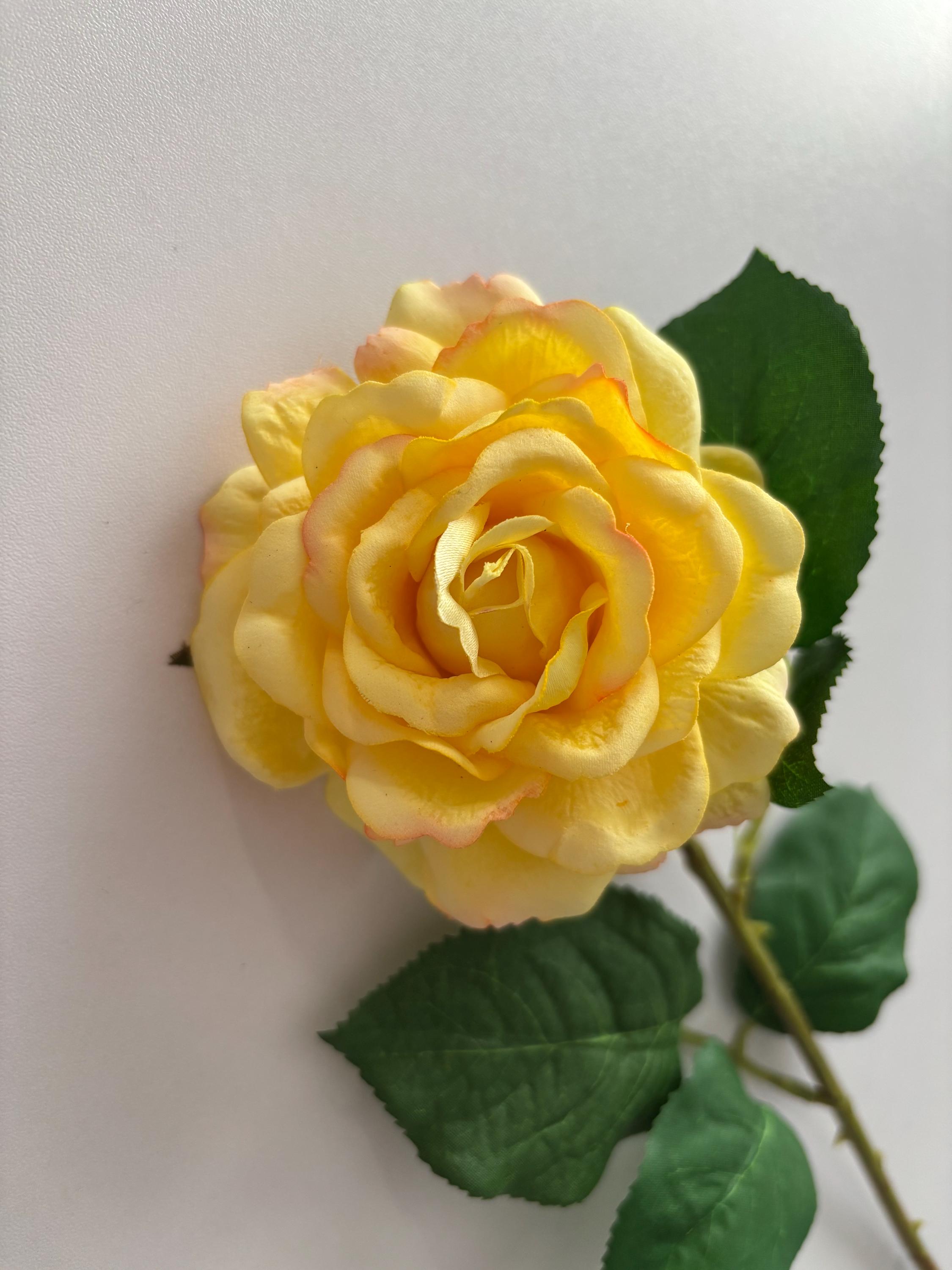 Real Touch Artificial Yellow Rose Single Stem - Etsy UK
