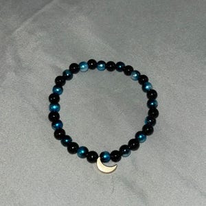 Moon Charm Beaded Bracelet