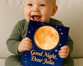 Custom Baby Book with Name, Personalized Bedtime Story, Newborn Gift, Baby Shower Present, First Birthday Keepsake for Kids