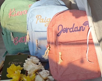 Personalized Kids Backpack, Custom Toddler Corduroy Backpacks Birthday Gift, Baby School bag, Name kids backpack, Gift for Kids
