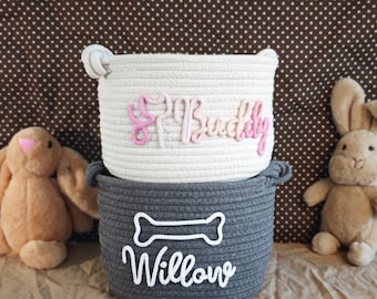 Dog Toy Box Personalized Toy Pet Basket, Dog Toy Storage Bins, Custom Pet Toy Basket, Custom Pet Gifts Puppy New Box Bin for Pets