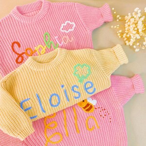 Personalized Hand Embroidered Name Baby Sweaters | Custom Name Baby Sweaters | Unique Baby Sweater| Baby Boy Name Sweater | Baby shower gift
