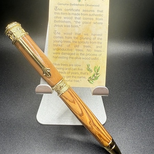 Trinity Cross Bethlehem Wood Handmade Custom Pen - Gold, Silver & Brass Gold