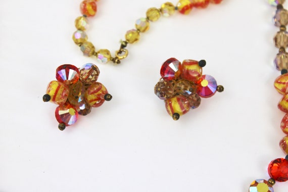 50s Alice Caviness Art Glass Necklace & Earrings … - image 8
