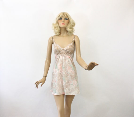 70s BabyDoll Nightgown by Lucie Ann Floral w Shee… - image 1