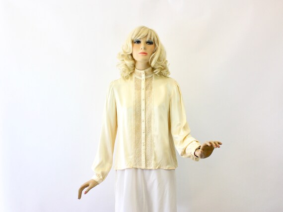 70s Jessica McClintock Gunnies Victorian Blouse Iv