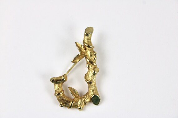 Sarah Coventry J Initial Brooch Vintage Goldtone … - image 3