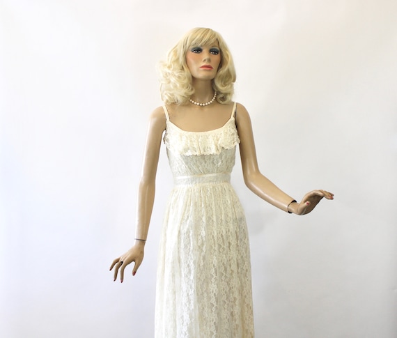 70s Gunne Sax Lace Dress Jessica McClintock White