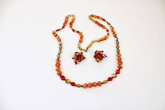 50s Alice Caviness Art Glass Necklace & Earrings … - image 6