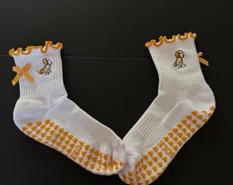 Dog Pilates Grip Socks | Non-Slip Barre Socks | Cute Studio Workout Socks |