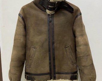 Vtg Avirex B-3 80s OG 1986 Shearling Sheepskin Jacket