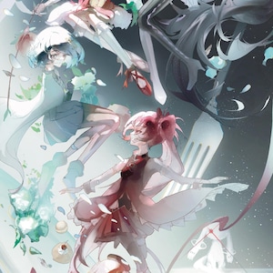 Puella Magi Madoka Magica Holy Quintet Print | Madoka Homura