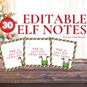 Editierbare Elf Grußkarten Vorlage, Weihnachtself Ideen, druckbare Elfe, Elf Aktivitäten, Weihnachtself Mini Note, Elf Unfug, Note von Elf