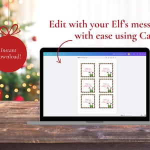 Editable Elf Note Cards Template, Christmas Printable (digital Download ...