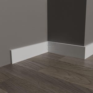 Baseboard Molding, 6cm (2.36&#39;&#39;) White Polimer Floor Moulding, Paintable Durable Skirting Boards, Trim Wall Accent Decor Each is W7&#39; /240cm
