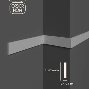K&ouml;nnte beinhalten: Wei&szlig;e Wandleisten mit einer Abmessung von 6 cm x 1 cm.