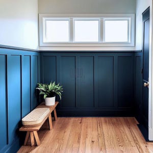 Wainscoting Kit, Half Wall Molding Set, Paintable White DIY Moulding, Board and Batten for Living Room, Hallway Accent Design Panel H:53&#39;&#39;