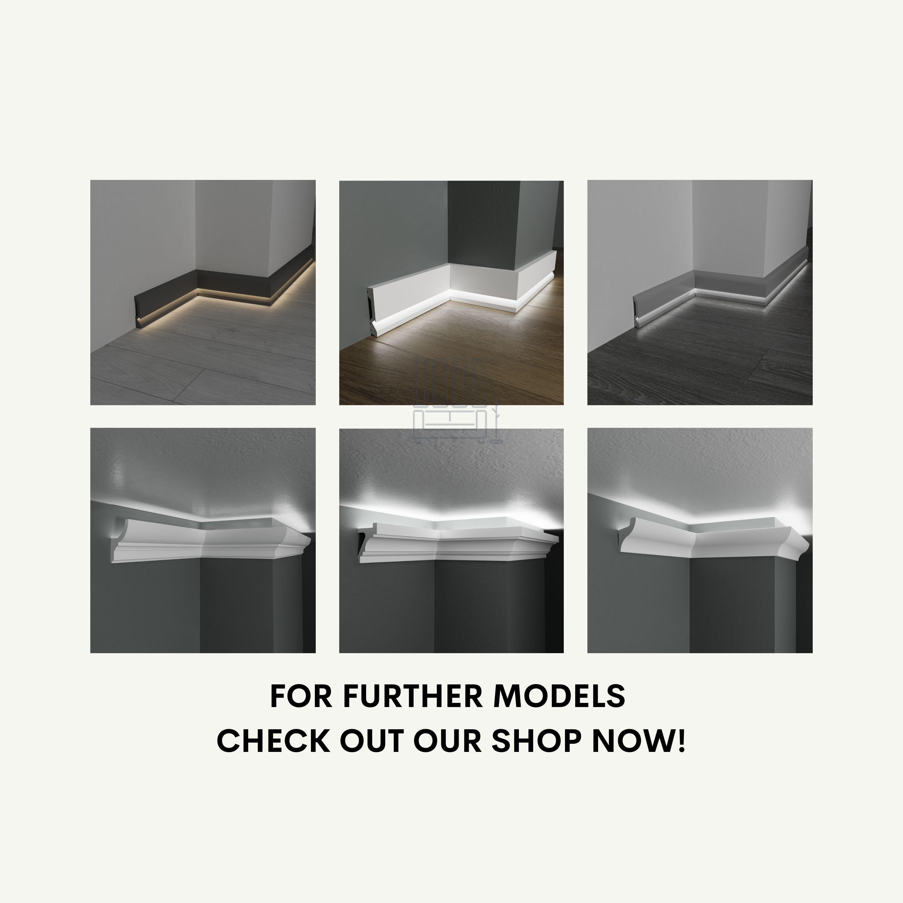 White LED Baseboard Molding: 7' Polymer Floor Trim - Etsy