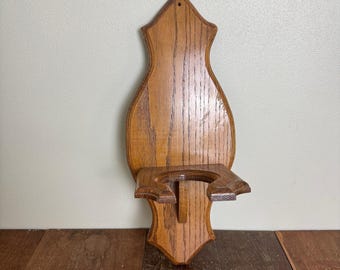 Large Vintage solid wood oil lamp wall Sconce hanging Wall Decor Oak