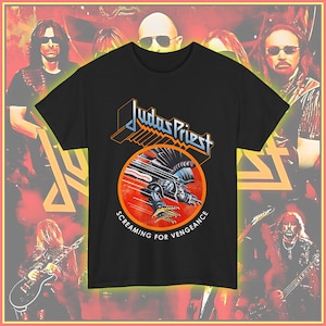 Judas Priest Screaming for Vengeance T-Shirt, Retro Band Tee, Heavy Cotton Tee, Vintage Rock Shirt, Music Lover Gift, Metal Fan Apparel