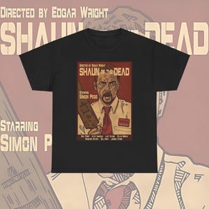 Shaun Of The Dead T-shirt, Unisex Tee, Zombie Movie Shirt, Horror Film Fan Gift, Cotton Graphic Tee