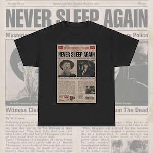 Freddy Krueger Tee, Horror Movie Night T-shirt, Scary Film Fan Shirt, Halloween Costume Top, Horror Movie Buff Gift