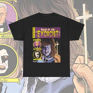 The Exorcist T-shirt, Demon Possession Horror Movie Unisex Heavy Cotton Tee, Exorcism Graphic Tee, Scary Film Fan Gift, Halloween Costume