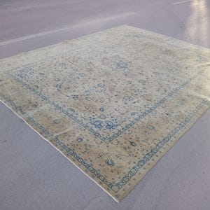 10x13 Rug, 10x13 Vintage Turkish Rug, Handwoven Wool Rug, Large Area Rug, Distressed Anatolian Rug, Oversize Rug, Livingroom Rug, 9.11x13 Ft