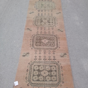2x9 Vintage Runners Rug,Turkish Rug, Handwoven Wool Oushak Rug,Runner Rug,2x9 Rug, Kitchen Livingroom Bedroom Entryway Rug,2.8x9.4 Ft