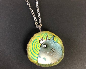 Hand Painted Forest Spirit Pendant