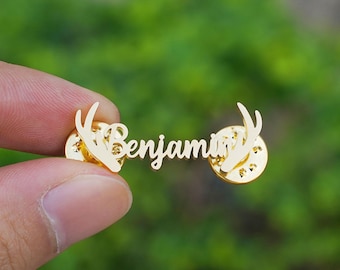 Personalized Name Brooch: Custom Handwritten Lapel Pin