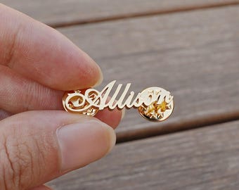Personalized Name Brooch: Custom Initial Lapel Pin