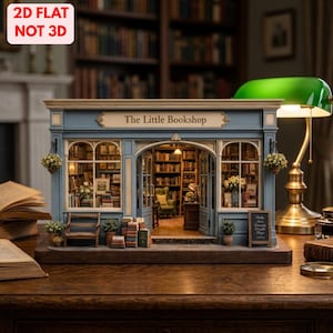 Personalized Wooden Bookshop Table Block, Custom Bookstore Decor, Miniature Storefront Keepsake, Library Lover Gift, Reading Nook Decor