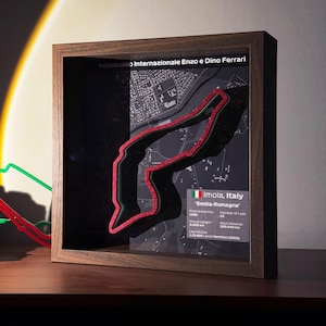 Formula 1 2025 Imola - Emilia Romagna F1 Track Frame - Formula 1 Circuit Fan Art | Race Display | Lewis Hamilton F1 Fan Gift | F1 Decor