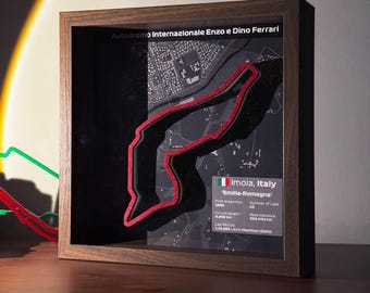 Formula 1 2025 Imola - Emilia Romagna F1 Track Frame - Formula 1 Circuit Fan Art | Race Display | Lewis Hamilton F1 Fan Gift | F1 Decor