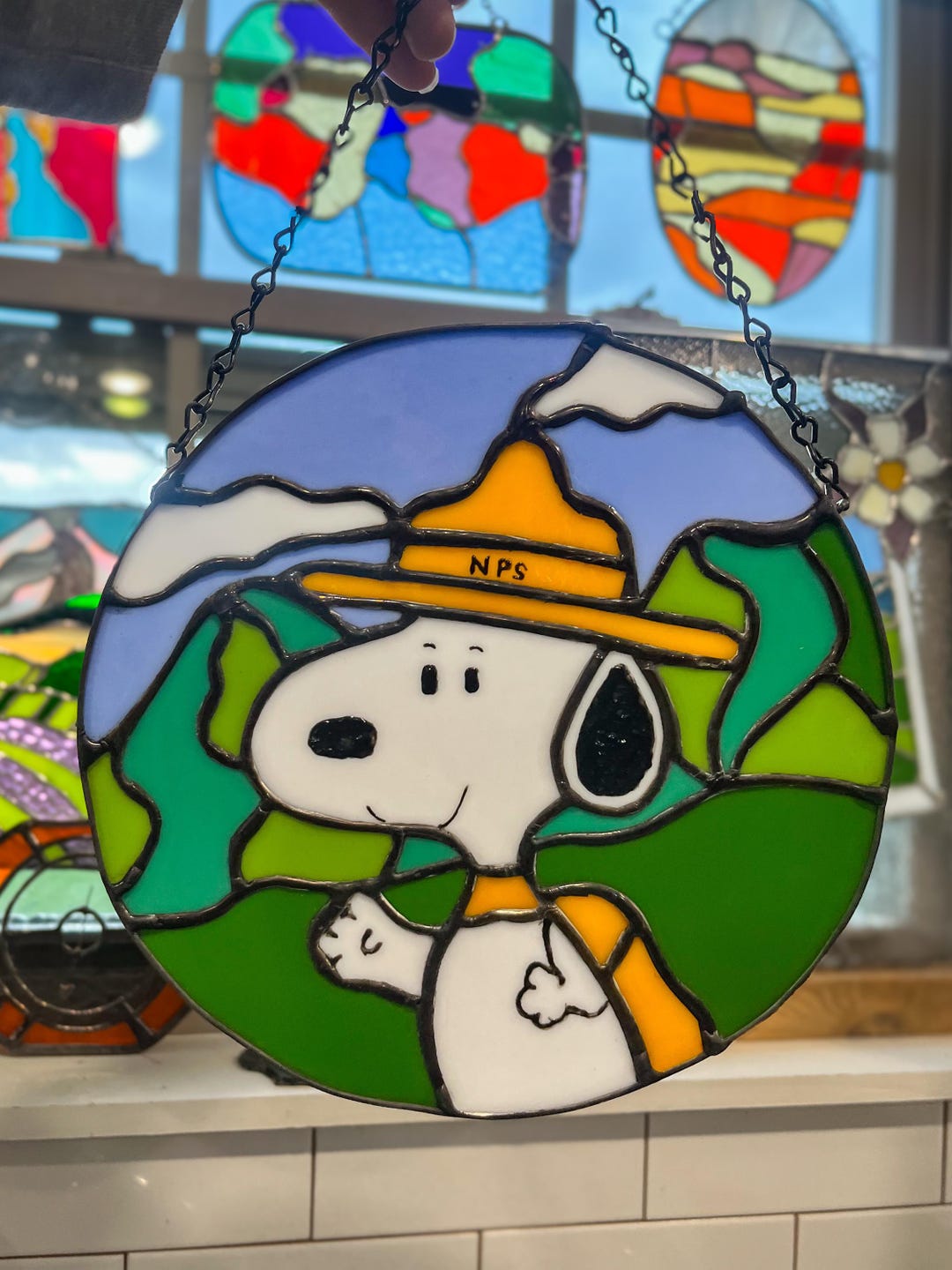 Park Ranger Snoopy Suncatcher - Peanuts Stained Glass National Park ...