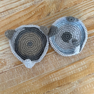 Crochet Cat Ear Coaster (set of 2) – Handmade Cute Cat Mug Mat, Yarn Drink Coaster, Gift for Cat Lovers, Cat Home Decor