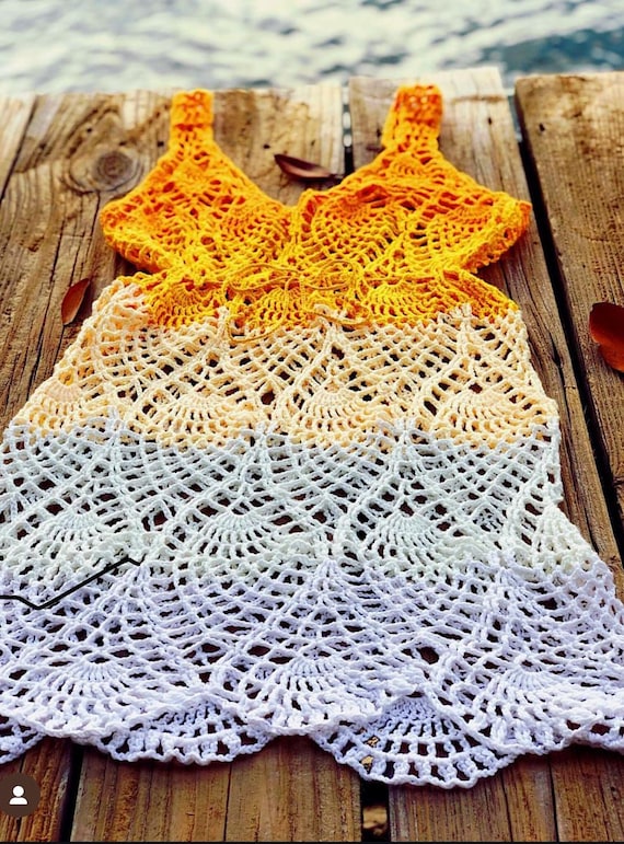 Pattern Yellow Bathing Suit Cover Up Boho Yellow Swimsuit Cover Up