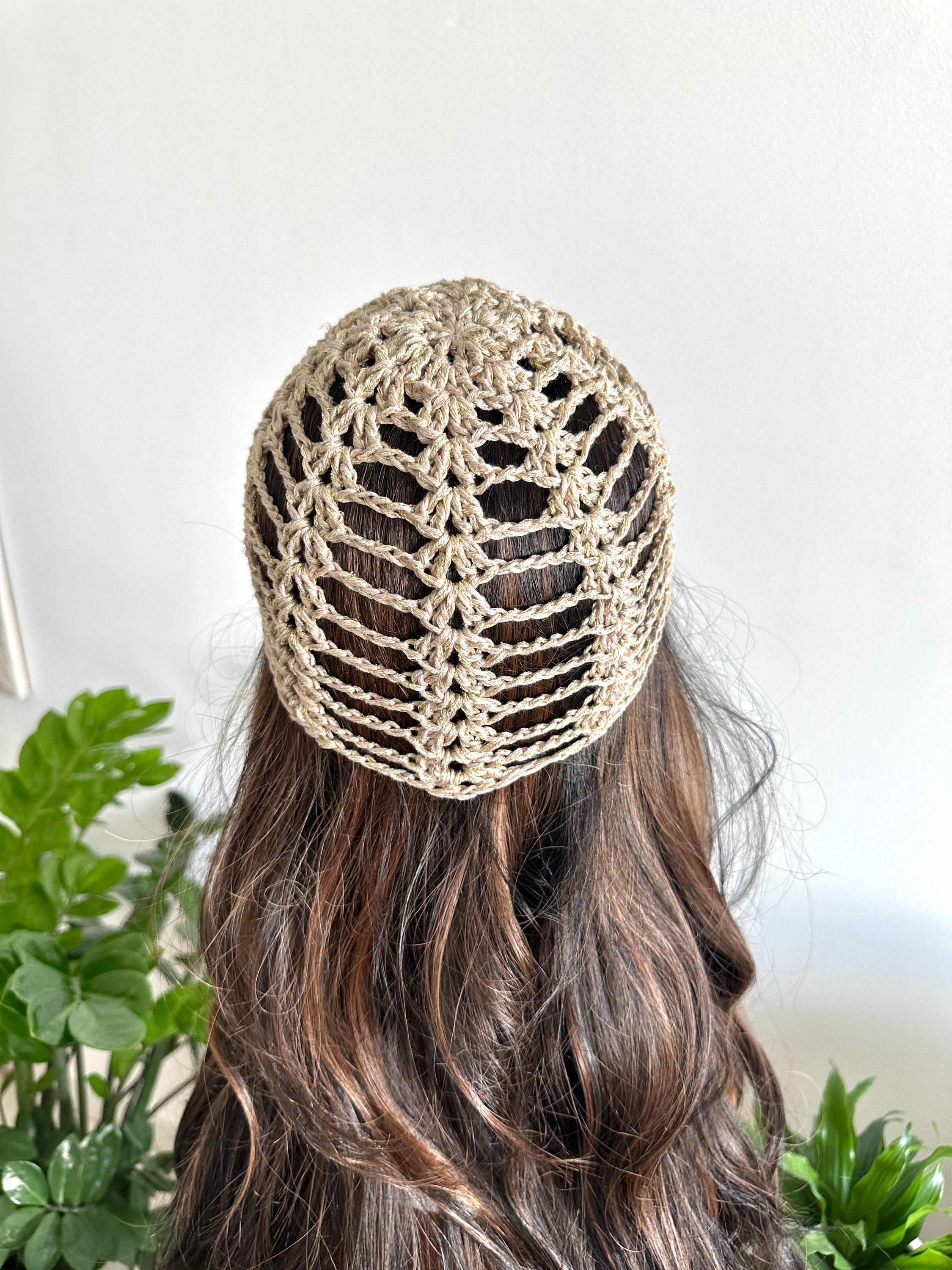 Boho Crochet Hair Net Cap With Evil Eye Charm - Etsy