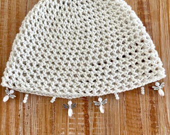 Festival Crochet Hat With Dragonfly Charms: Crochet Skull Cap - Etsy