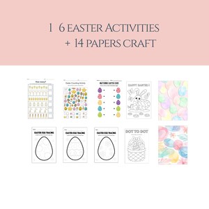 Easter Activities & Decorative Paper Bundle | 30 Page Printable Set | Tracing Counting Painting | DIY Easter Crafts | ZIP File Resource