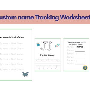 Personalized Name Tracing Worksheets, Custom Kids Writing Practice,Learn to Write First & Last Name,Preschool and Kindergarten Printable