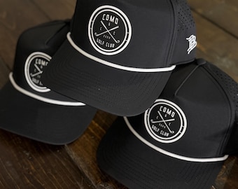 Custom Branded Bills Logo Patch Hat | Classic Rope Golf Hat | Curved 5 Panel Rope Hat | Custom Logo Patch | Engraved Patch | Genuine BB Hat