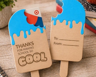 Popsicle Gift Card Holder SVG | Teacher Appreciation Laser Cut File (Digital Download)