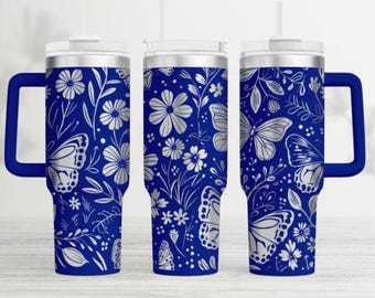 Butterfly Wildflower 40oz Tumbler Wrap: Laser Ready SVG (Digital File)