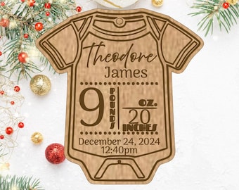 Birth Stats Onesie SVG: Baby Ornament Cut File (Digital Download)