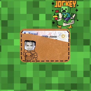 Minecraft チキンジョッキーウォレット | Minecraft ウォレット IDマスクウォレット | レーザーファイル | チキンジョッキー | 彼へのギフト IDカードホルダー IDウォレット