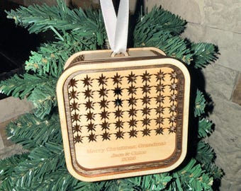 Recordable Voice Keepsake Ornament Laser Cut File | Audio Memory Ornament SVG | LightBurn File | Leatherette Christmas Ornament